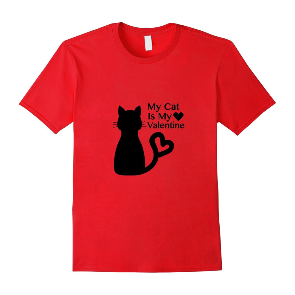 (S) My Cat Is My Valentine T-Shirt Valentine's Day Love Cat Tee-Father's Day