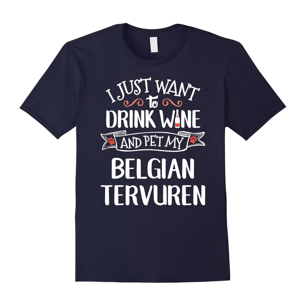 (XXL) Belgian Tervuren T-Shirt for Wine Lovers & Dog Owners-Father's Day