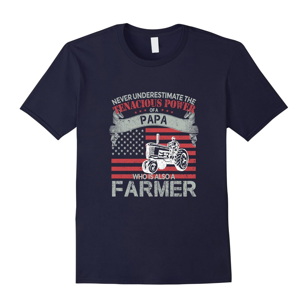 (XL) Farmer T-shirt , Never underestimate the power of a Papa who-Father's Day