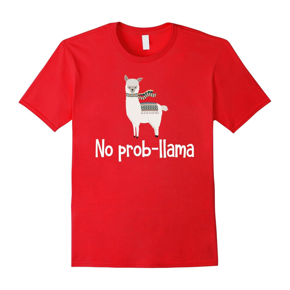 (M) No Prob-Llama | Cute Llama & Alpaca Lover T-Shirt & Gift-Father's Day