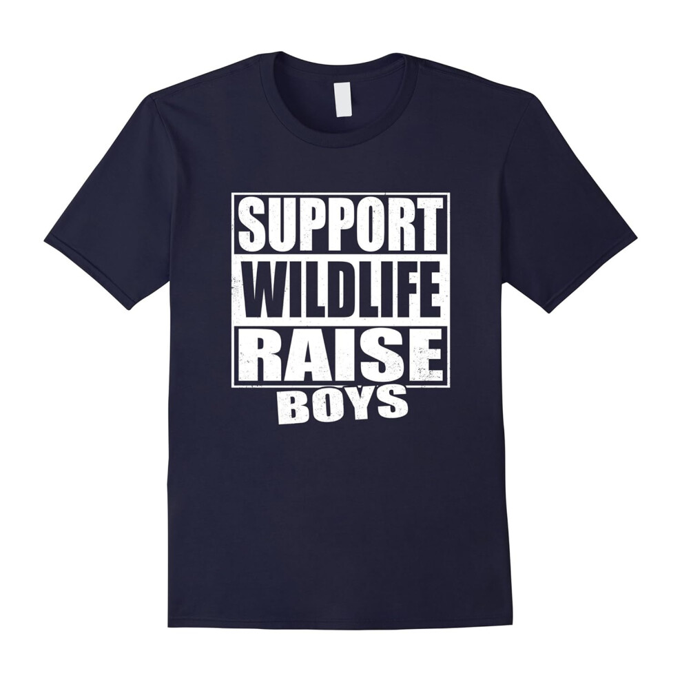 (XL) Funny Parenting Boys Mom Dad Children Raise Wildlife TShirt-Father's Day