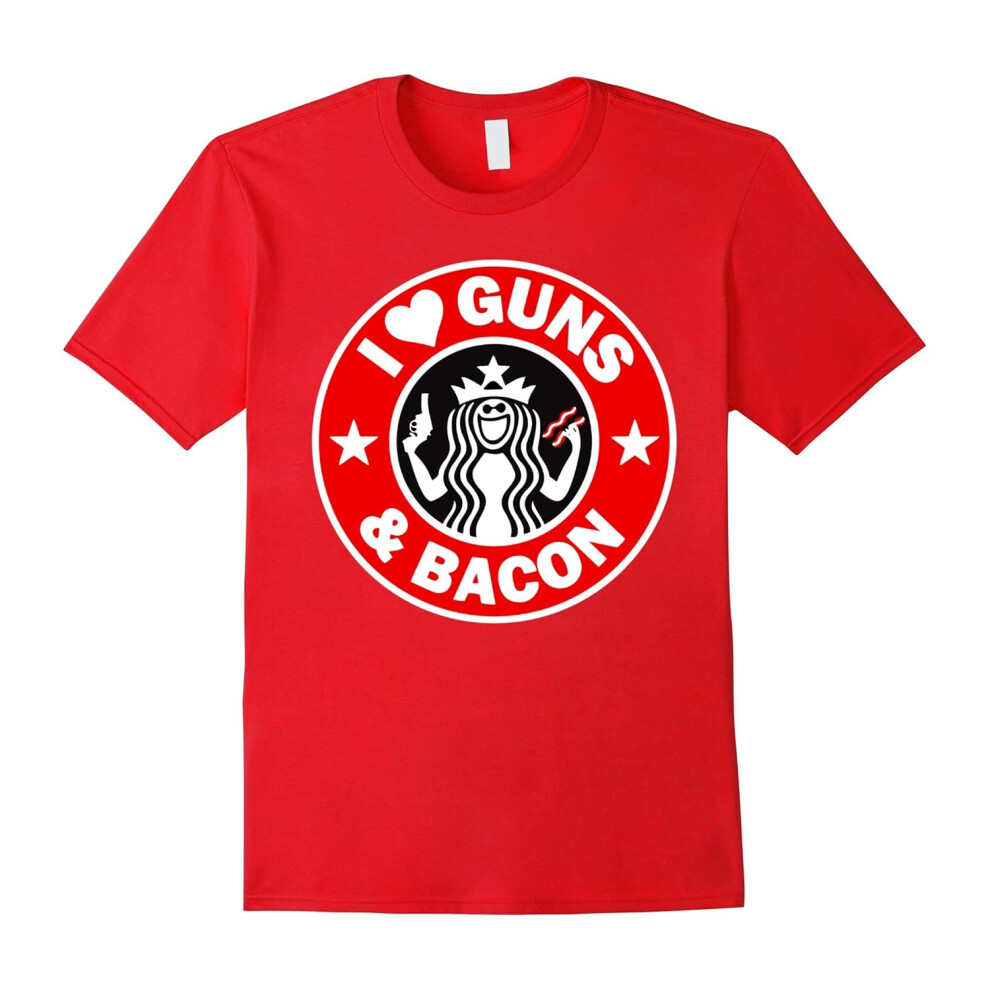 (S) I Love Guns And Bacon T-Shirt-Father's Day