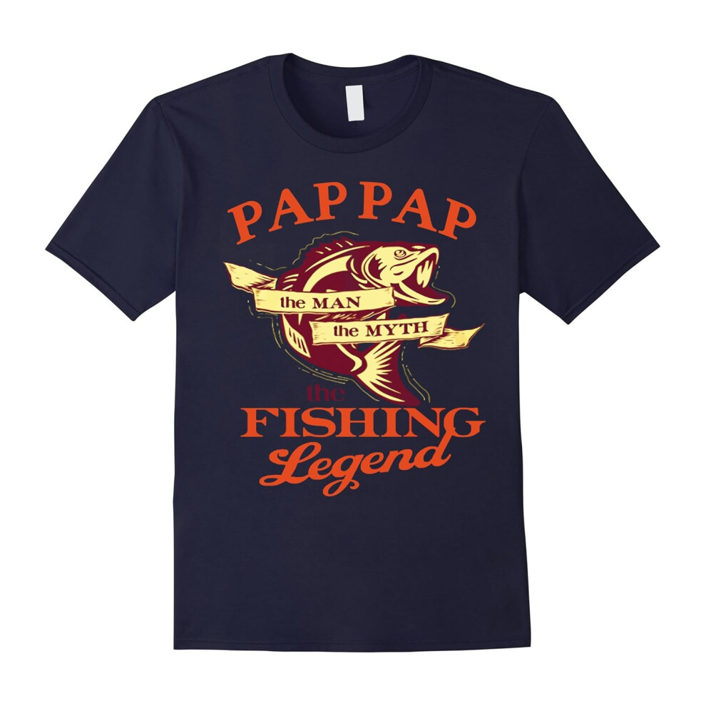 (XL) Men's Papa shirt:PAP PAP THE MAN THE MYTH THE FISHING LEGEND shirt-Father's Day