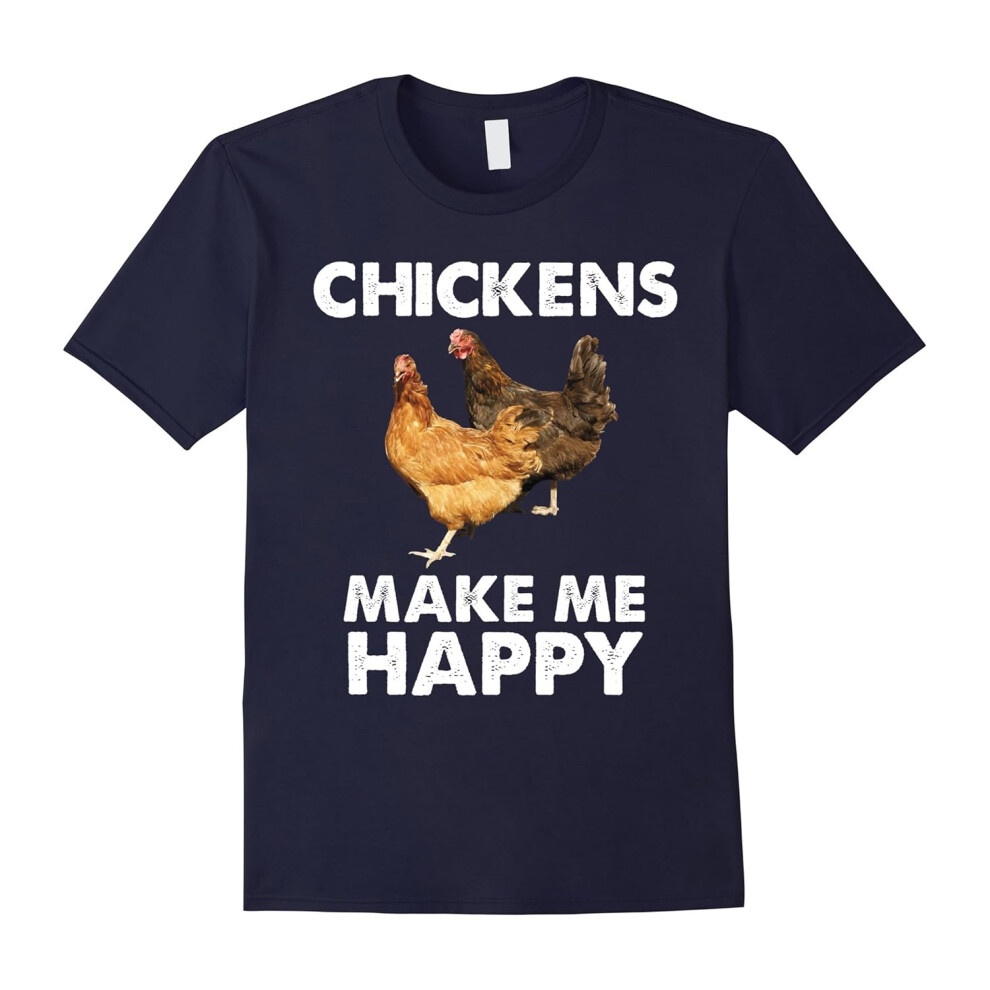 (M) Chickens Make Me Happy Special T-shirts Gifts-Father's Day