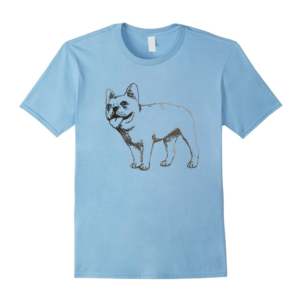 (M) French Bulldog Dog T Shirt I Love French Bulldog-Father's Day