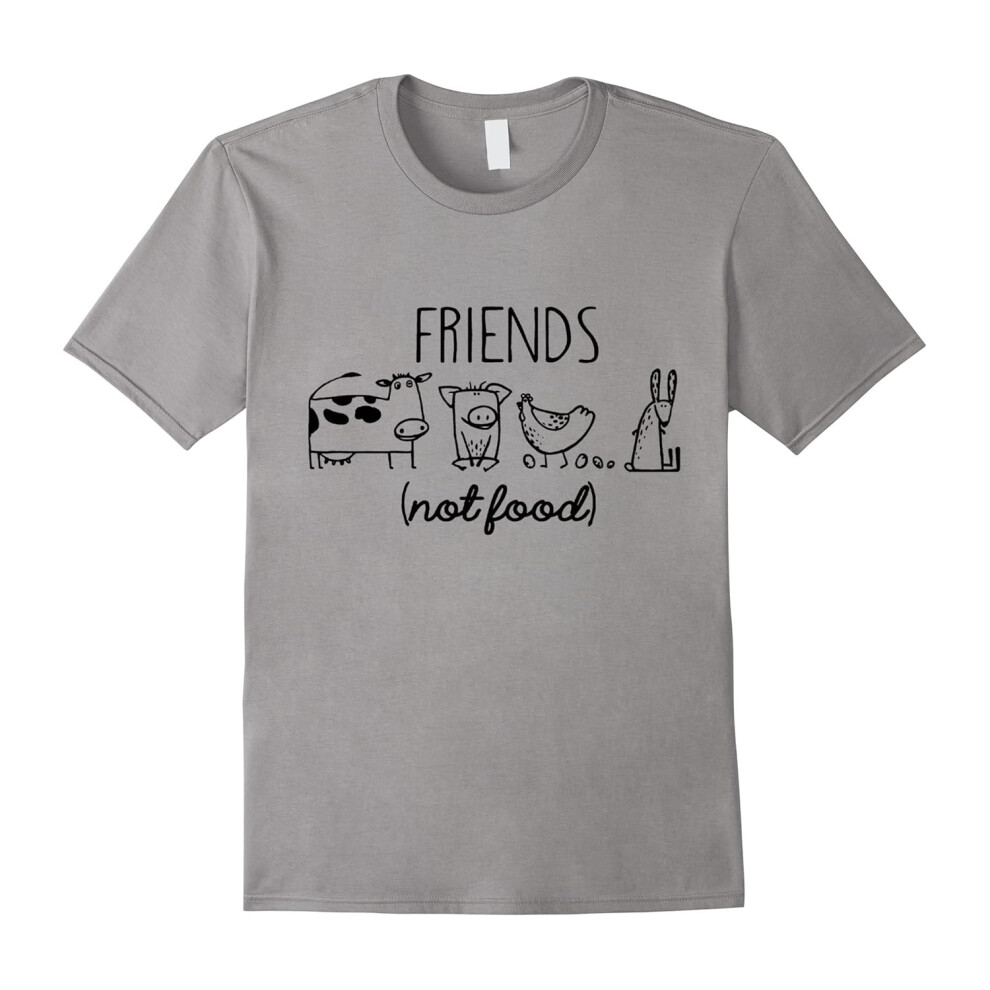 (L) Vegetarian Animal Lover Friends Not Food T-Shirt-Father's Day