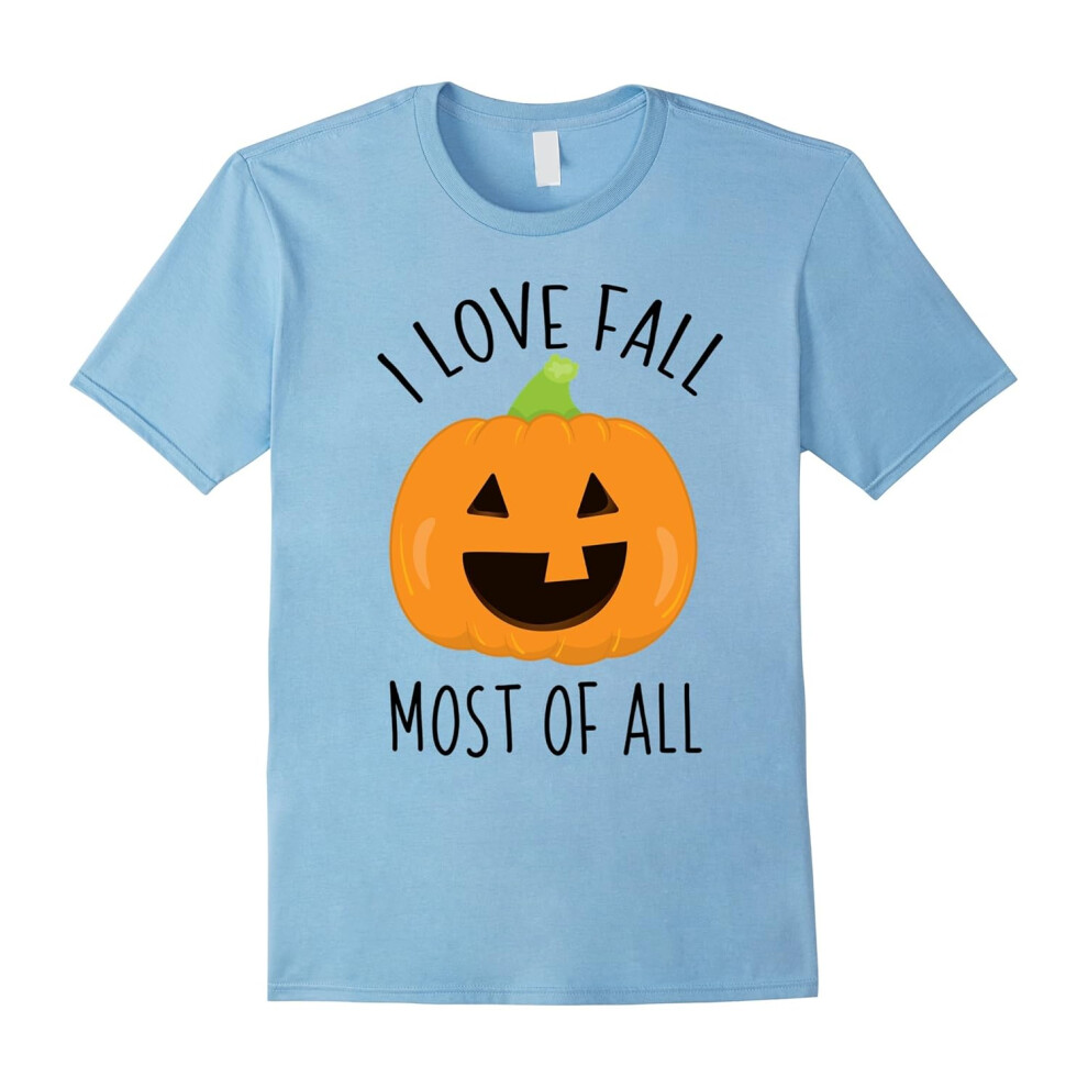 (XXL) Pumpkin Shirts I Love Fall Most of All T-Shirt Women Men Kid-Father's Day