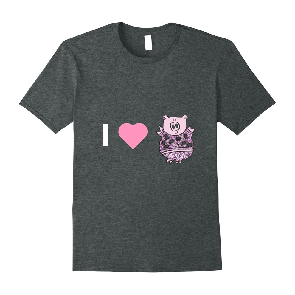 (L) I Love Pigs Shirt â I Love Pigs Heart Shirt-Father's Day