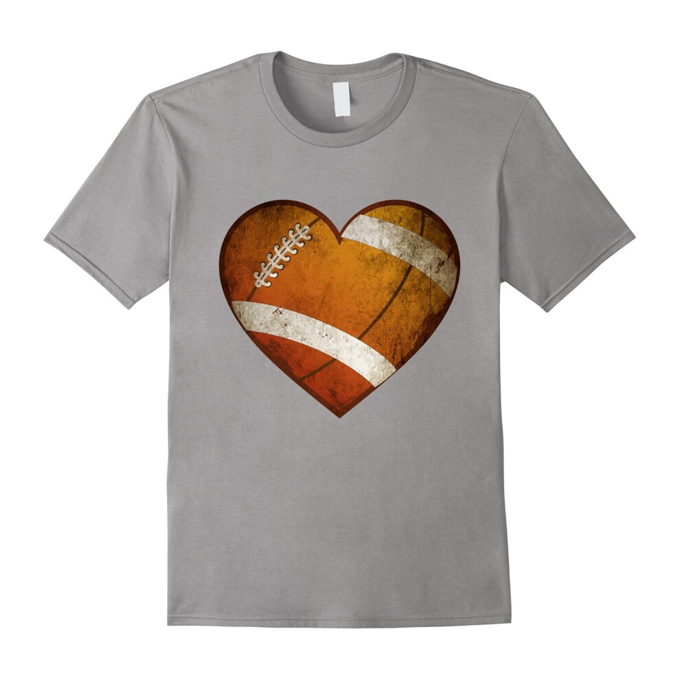 (S) I Love Football Heart Ball MOM T-shirt-Father's Day