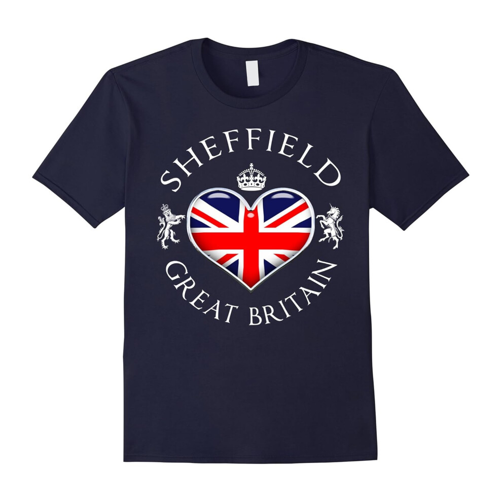 (XL) Sheffield Great Britain Love Heart T-Shirt-Father's Day