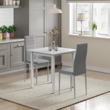 (A) JEFFORDOUTLET Dining Table and Chairs Set 2/4, Square Kitchen Table Modern Chairs for Dining Room Kitchen