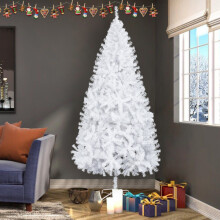 7FT Christmas Tree Xmas White Artificial Bushy Pine Outdoor Xmas Home Decoration