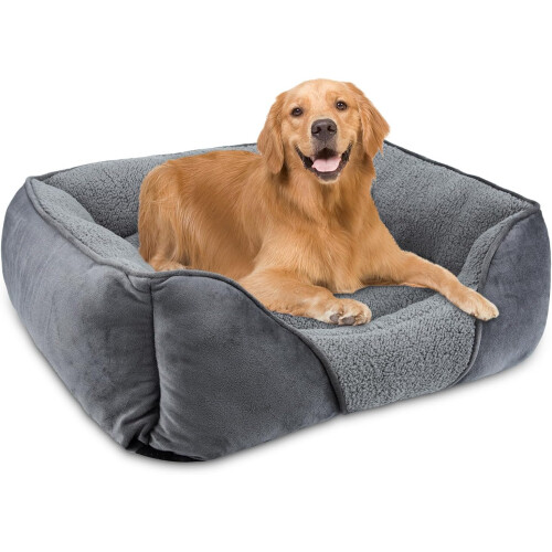 Dog Bed Extra Large Pet Bed, Gray Dog Bed Orthopedic Dog Bed Washable XL Dog Bed with Non-Slip Bottom Calming Dog Bed for Labrador, German Shepherd