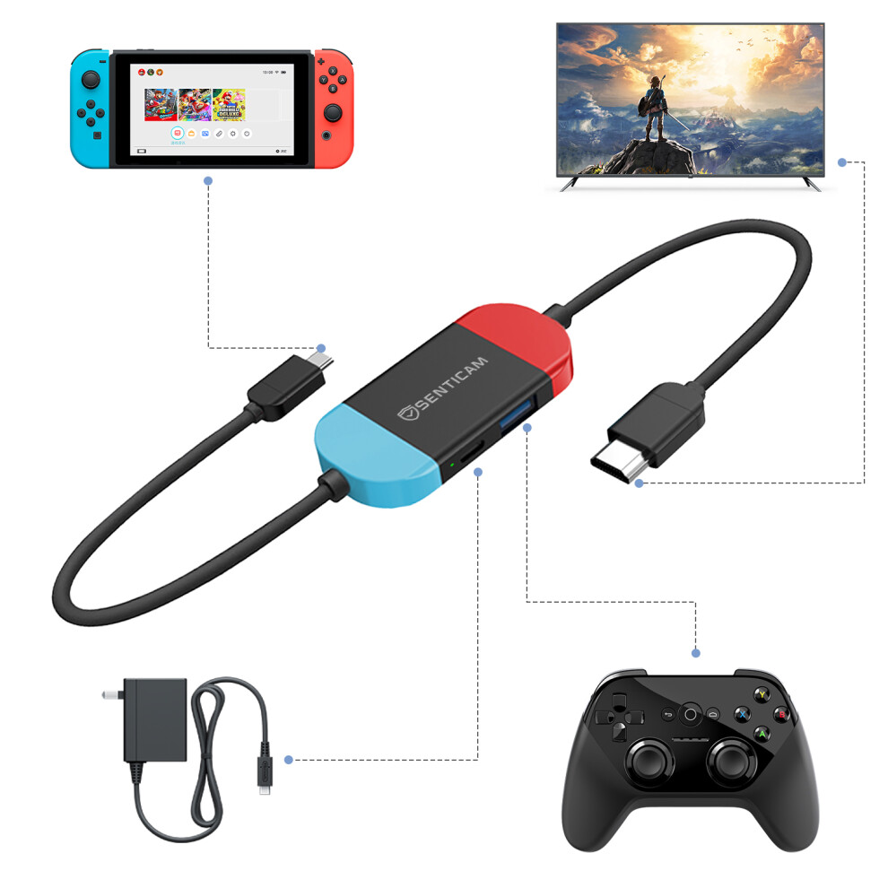 (Multicolour) Nintendo Switch Dock Station Mini Travel Version