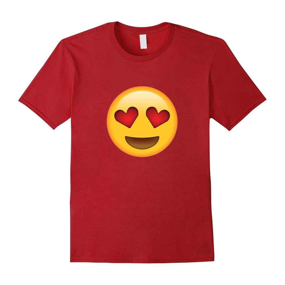 (M) Hearts Love Eyes Smile Emoji T Shirt-Father's Day