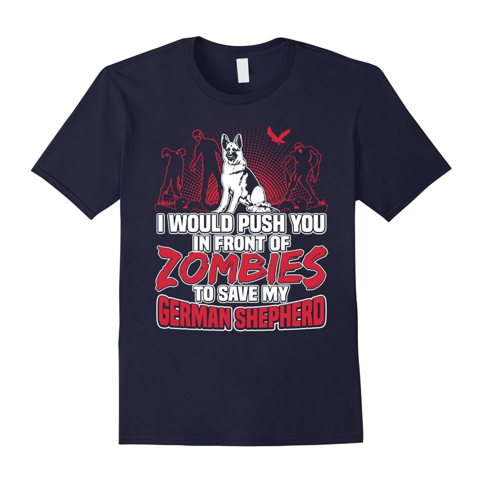 (S) German Shepherd and Zombies Halloween Gifts T Shirt-Father's Day