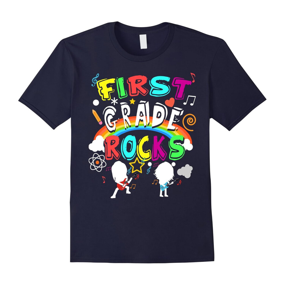 (L) First Grade Rocks Shirt. 1st Grade First day school gifts-Father's Day