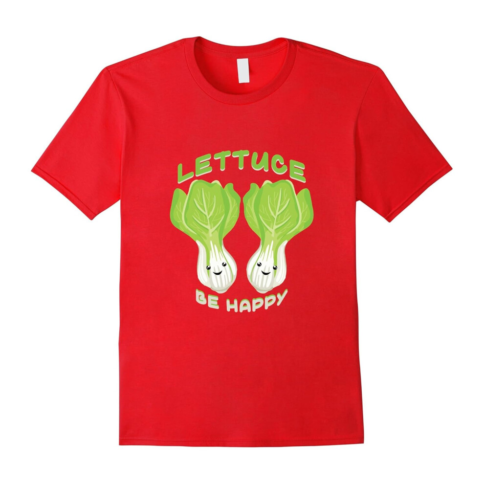 (XXXL) Lettuce (Let Us) Be Happy Veggies Diet Animal Lover T-Shirt-Father's Day