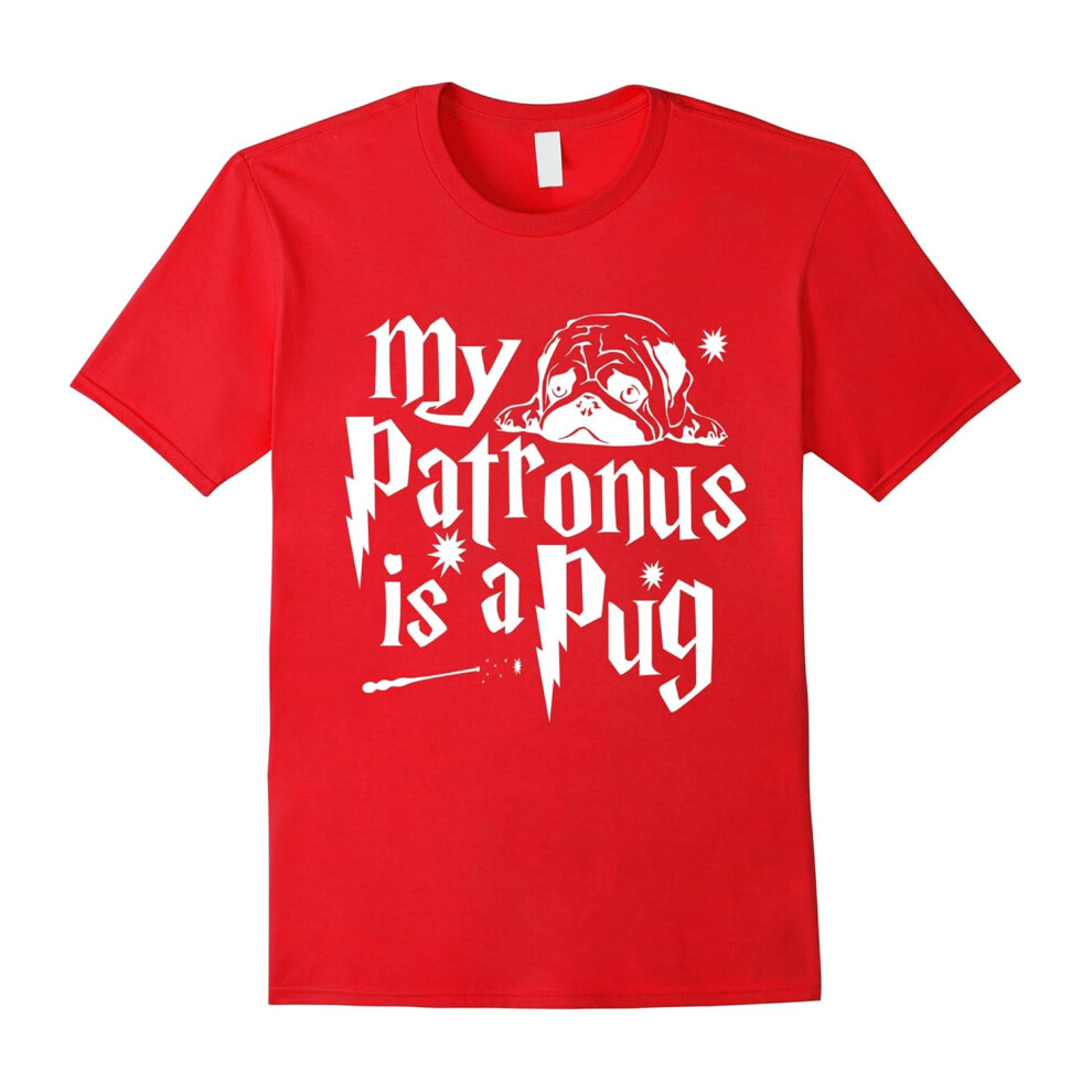 (XXXL) My Patronus Is A Pug, Funny Pug Lovers T-Shirts-Father's Day