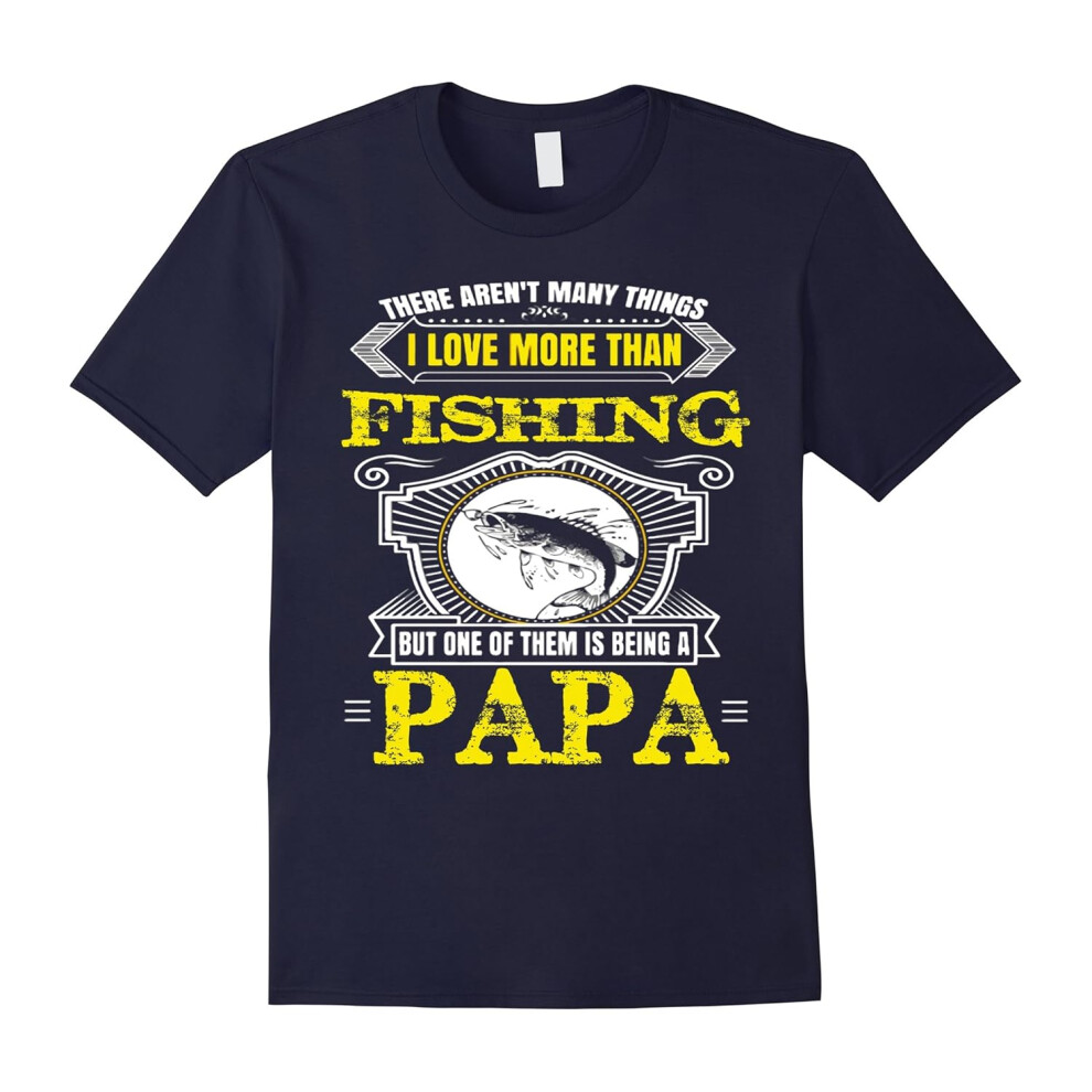 (XL) Men's Papa shirt: I LOVE BEING PAPA MORE THAN FISHING papa gifts-Father's Day