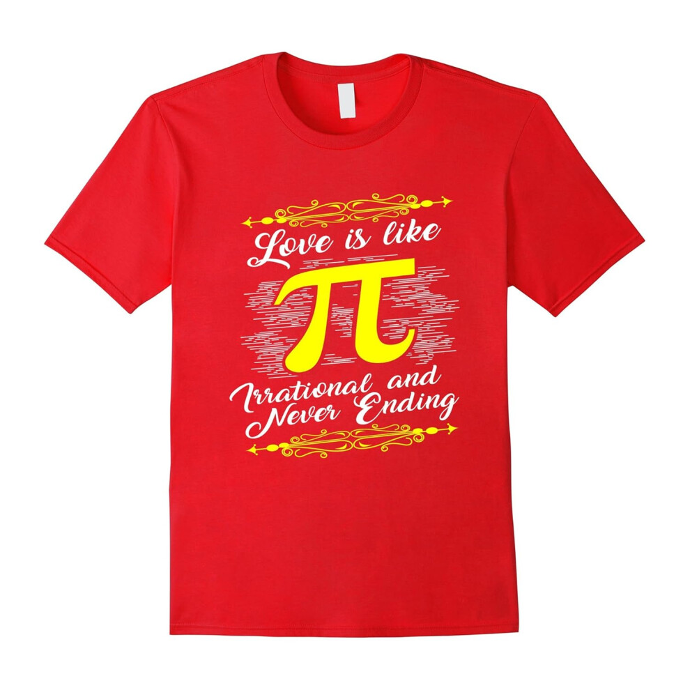 (S) Funny Love is Like Pi T-shirt Geek Maths Couples Gift-Father's Day