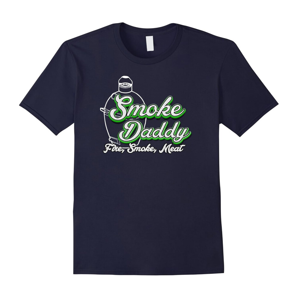 (L) Mens SMOKE DADDY T-Shirt | Green Egg Shirt | Vintage BBQ Shirt-Father's Day