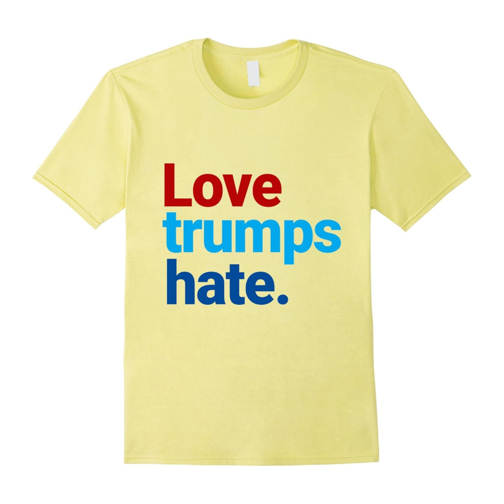 (XXXL) Colorful Love trumps hate T Shirt Bernie Sanders Father's Dayinton-Father's Day