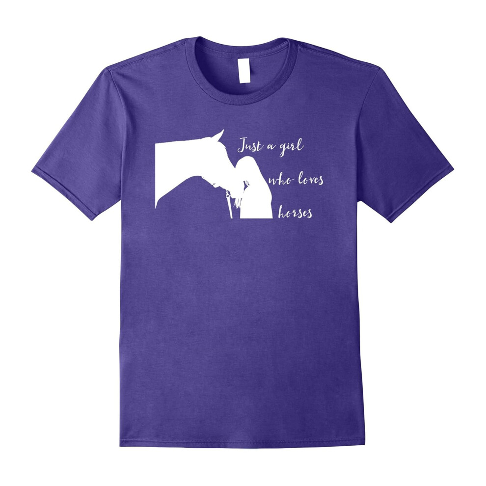 (L) Just A Girl Who Loves Horses T Shirt cute animal women's tee-Father's Day