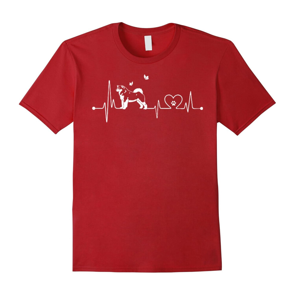 (XXXL) Alaskan Malamute love heartbeat T Shirt-Father's Day