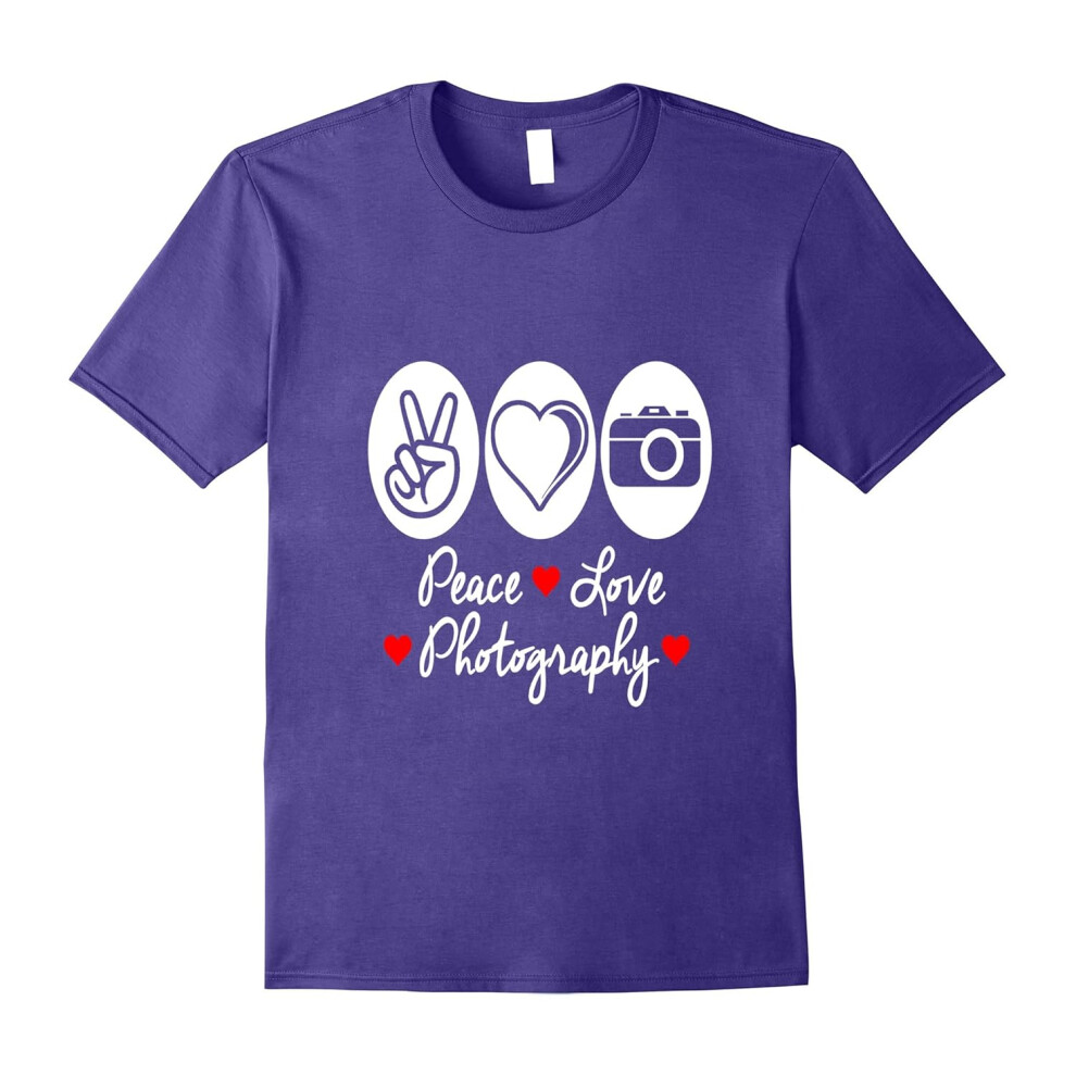 (XXL) Peace Love Photography Novelty T-Shirt-Father's Day