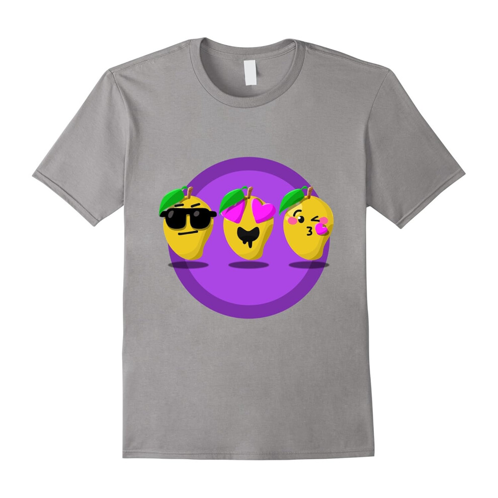 (XL) Funny Cartoon Fruit Feeling Mood In Love Mango Face T-Shirt-Father's Day