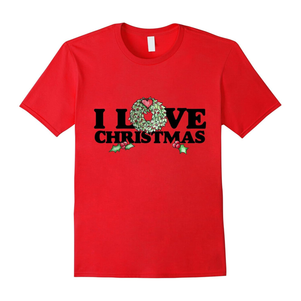 (XL) I love Christmas t-shirt cute holiday tshirt xmas party-Father's Day