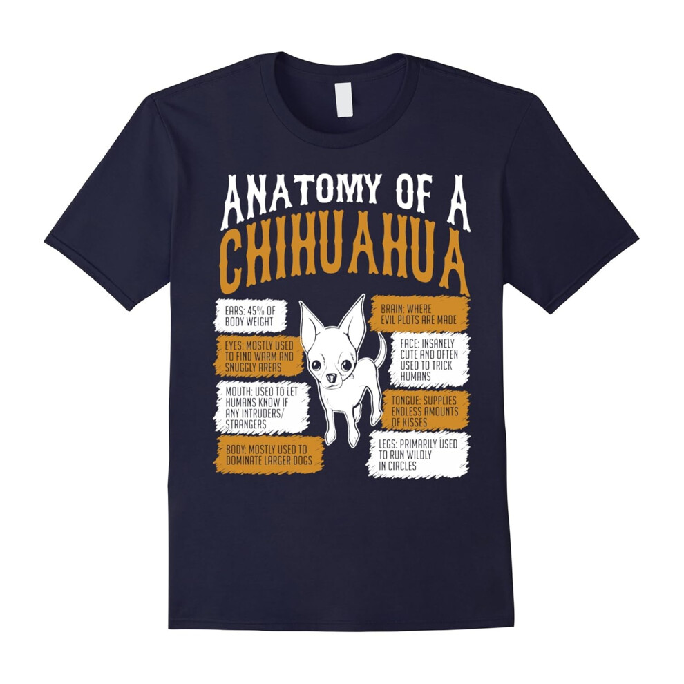 (L) Anatomy Of Chihuahua Dog Lovers T Shirt-Father's Day