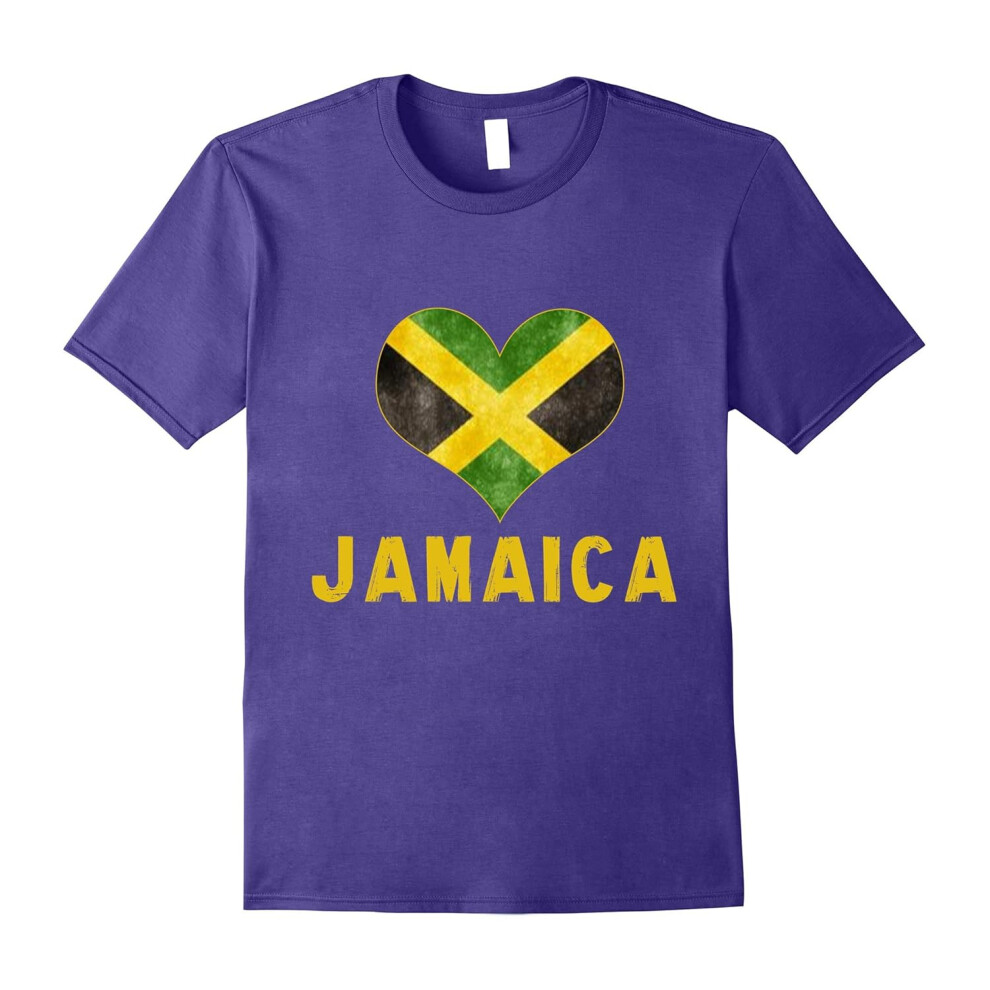 (XL) I love Jamaica â Jamaican Flag Heart Shirt Tee-Father's Day