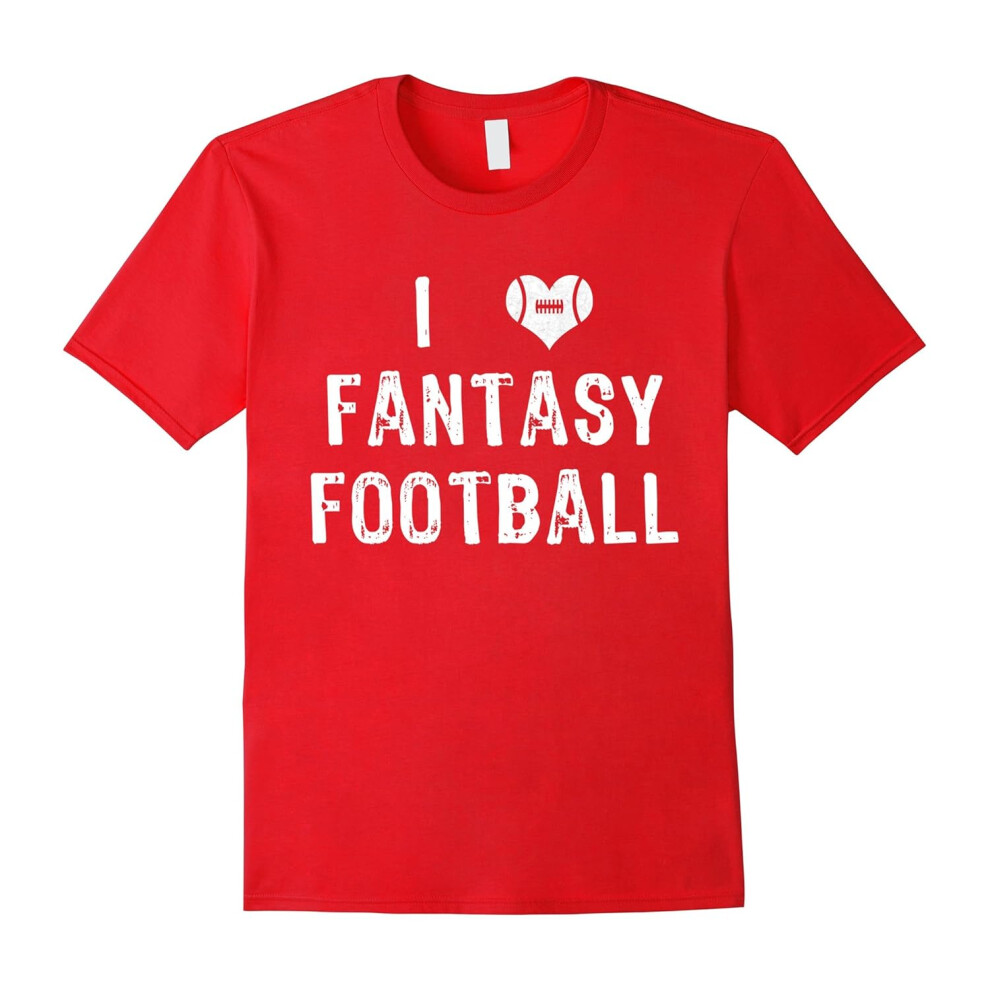 (XXL) I Love Fantasy Football Funny Draft Day T Shirt-Father's Day