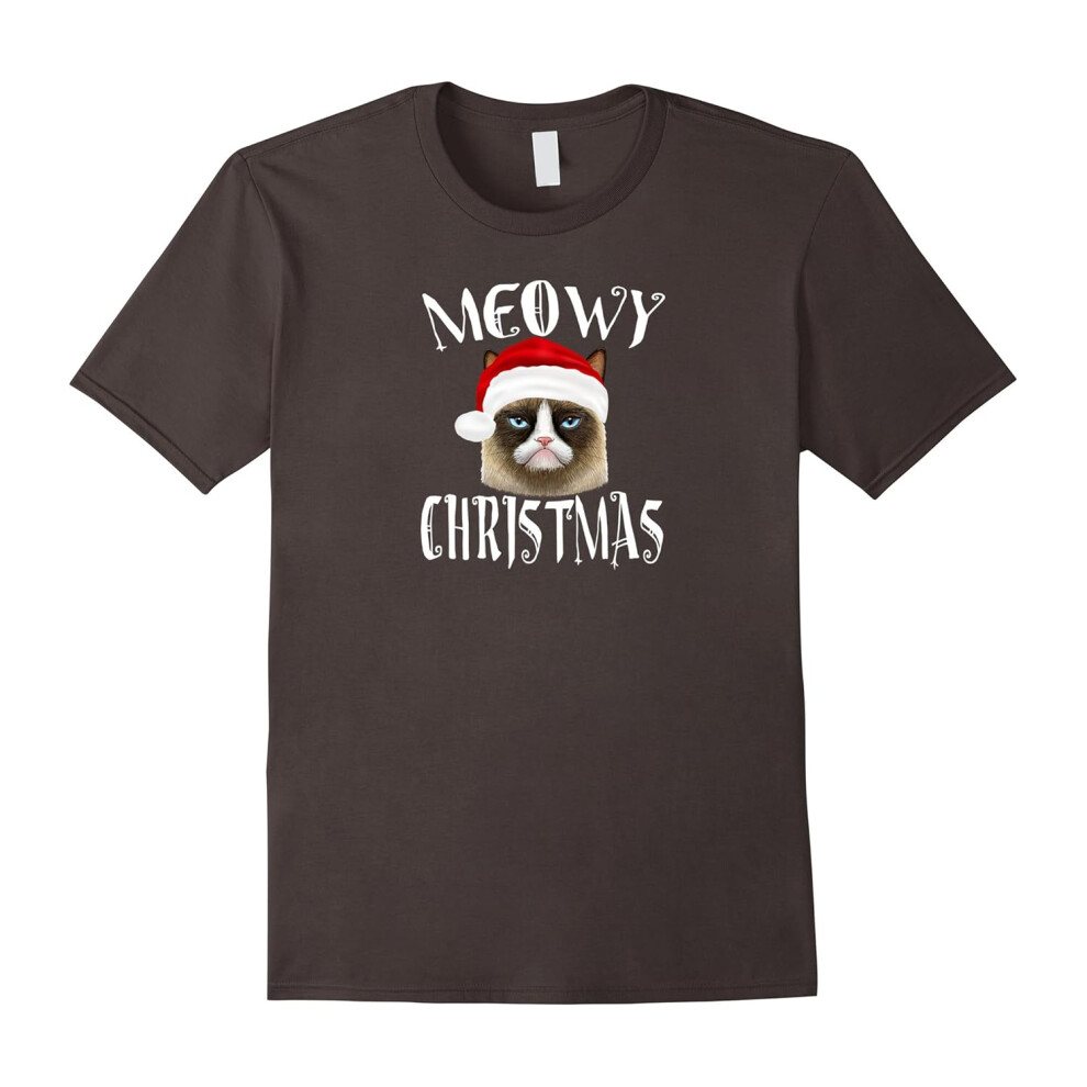 (XL) Mad Cat Lovers Meowy Christmas Tshirt Gift Idea Funny-Father's Day