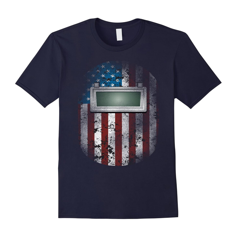 (S) Welder Shirt American Welding Hood Gift TShi For Welder Dads-Father's Day
