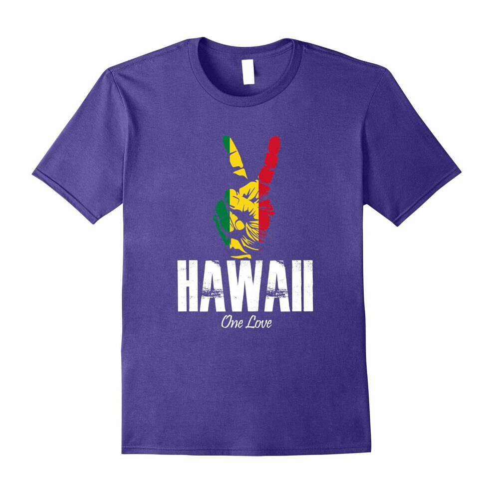 (L) One Love Hawaii Peace Sign! Hawaiian Vacation T-Shirt-Father's Day