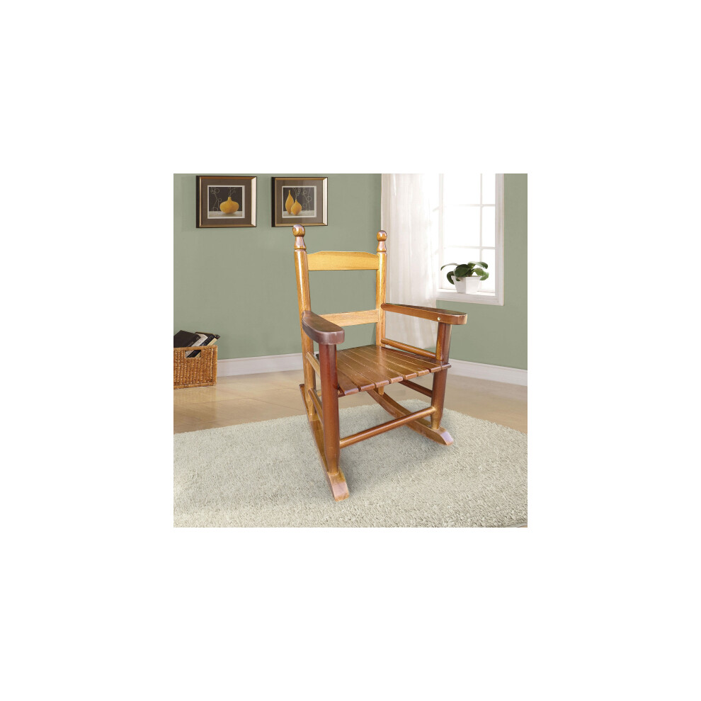 Children's Rocking Chair - Solid Poplar Wood, Indoor/Outdoor Use, Slatted Back, 110 lb Capacity, Easy Assembly-image-OPC-PFFBF5B-NEW