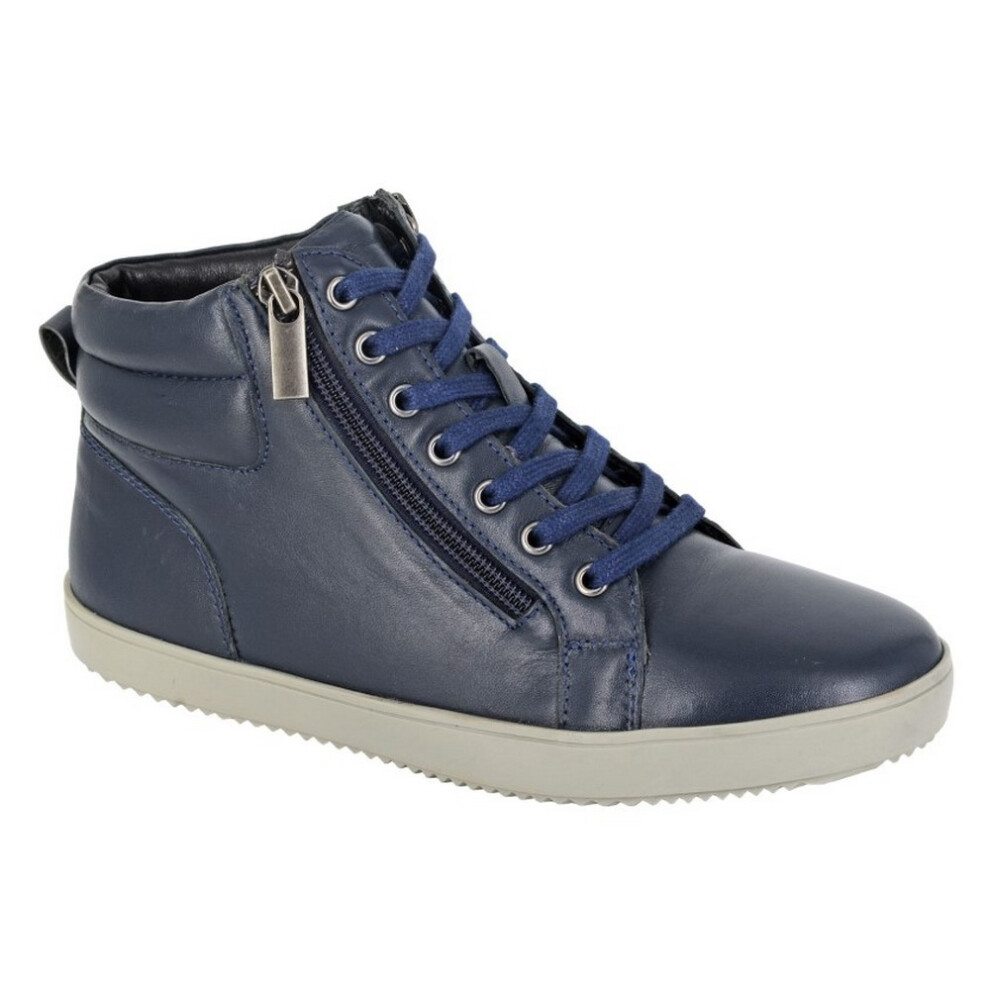 (7 UK, Navy) Cipriata Womens/Ladies Adalia Leather Boots