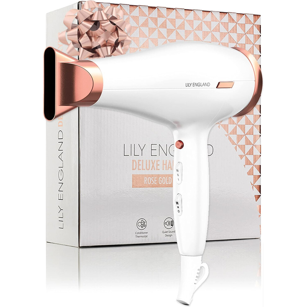 (White) Lightweight Hair Dryer - Quiet Hair Dryer, Cool Setting, Shine Enhancer, Hair Dryer for Women, Multiple Heat and Speed Settings