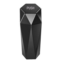 Car Trash Can with Lid, Leak Proof Automotive Portable Trash Bin, Diamond Design Easy to Clean Plastic Desktops Dustbin Organizer