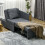 Homcom HOMCOM Folding Sleeper Sofa Bed Chair with Pillows, Pocket, Grey 8