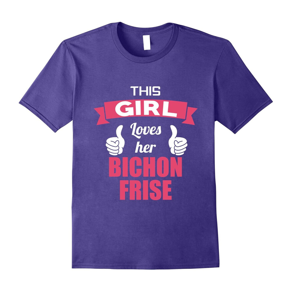 (S) This Girl Loves Her Bichon Frise Cute Dog Lover T-Shirt-Father's Day