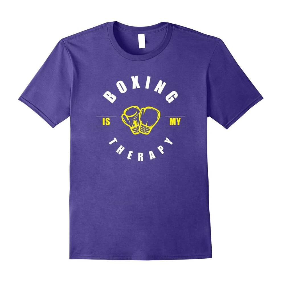 (M) Boxing Shirts: Boxing Is My Therapy Tee Boxer Gloves 2W-Father's Day