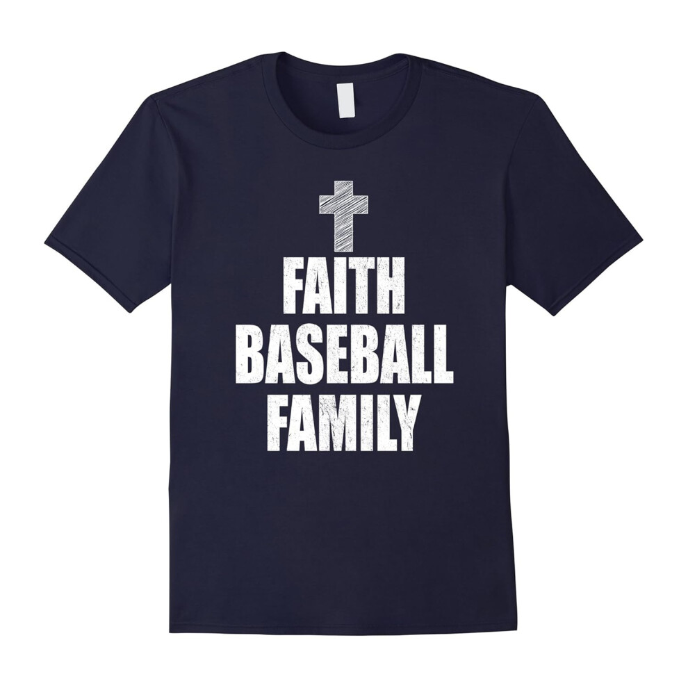 (XXXL) Faith Baseball Family T-Shirt-Father's Day