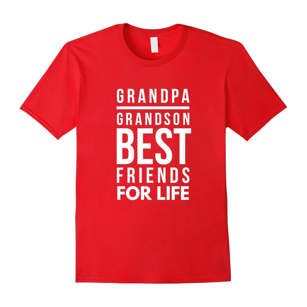 (M) Men's GrandPa and Grandson Best Friends For Life Family T-Shirt-Father's Day