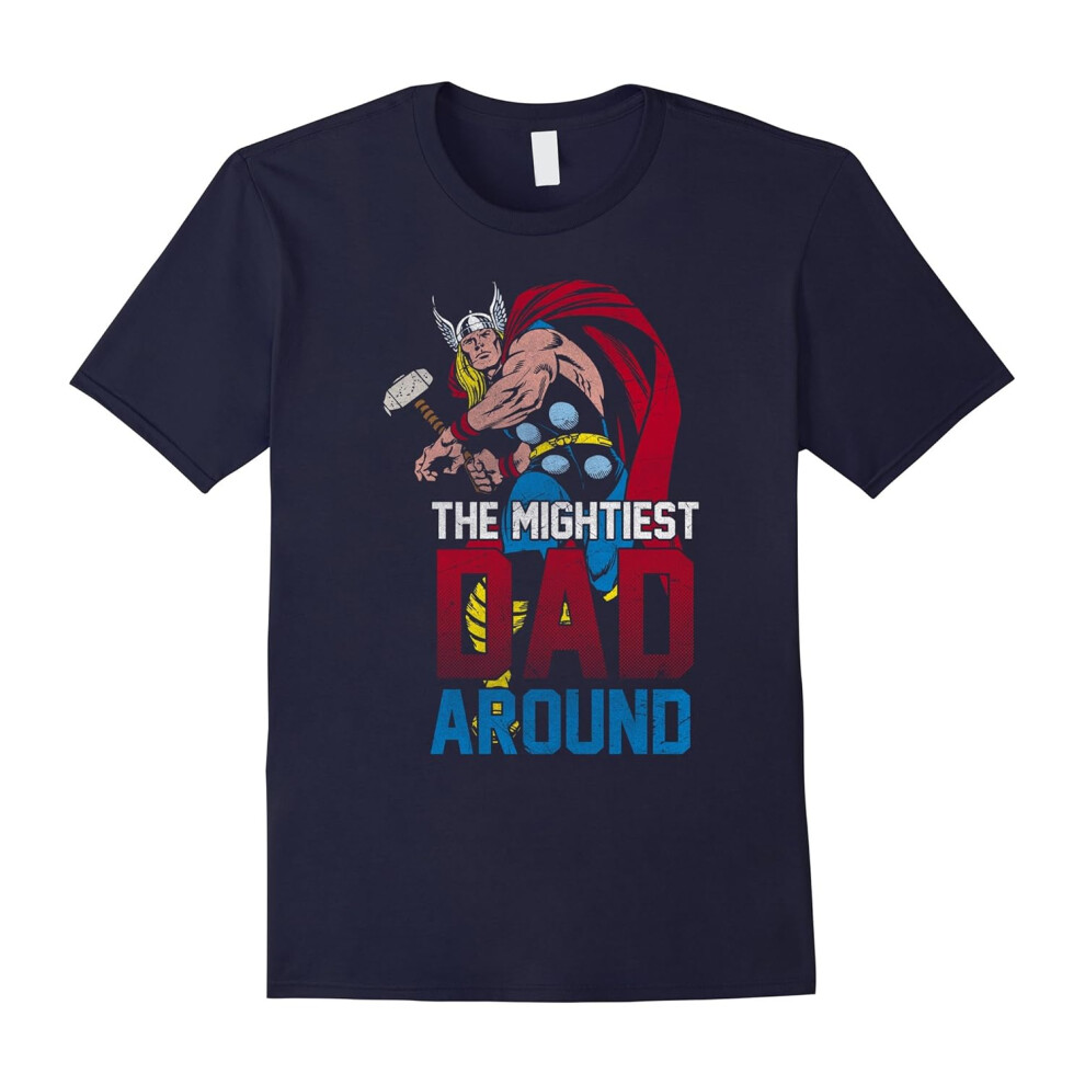(XL) Thor Mightiest Dad Graphic T-Shirt-Father's Day