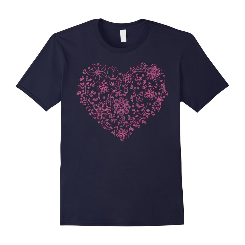 (M) I Love you T shirt Floral Heart Saint Valentine's Day gift-Father's Day