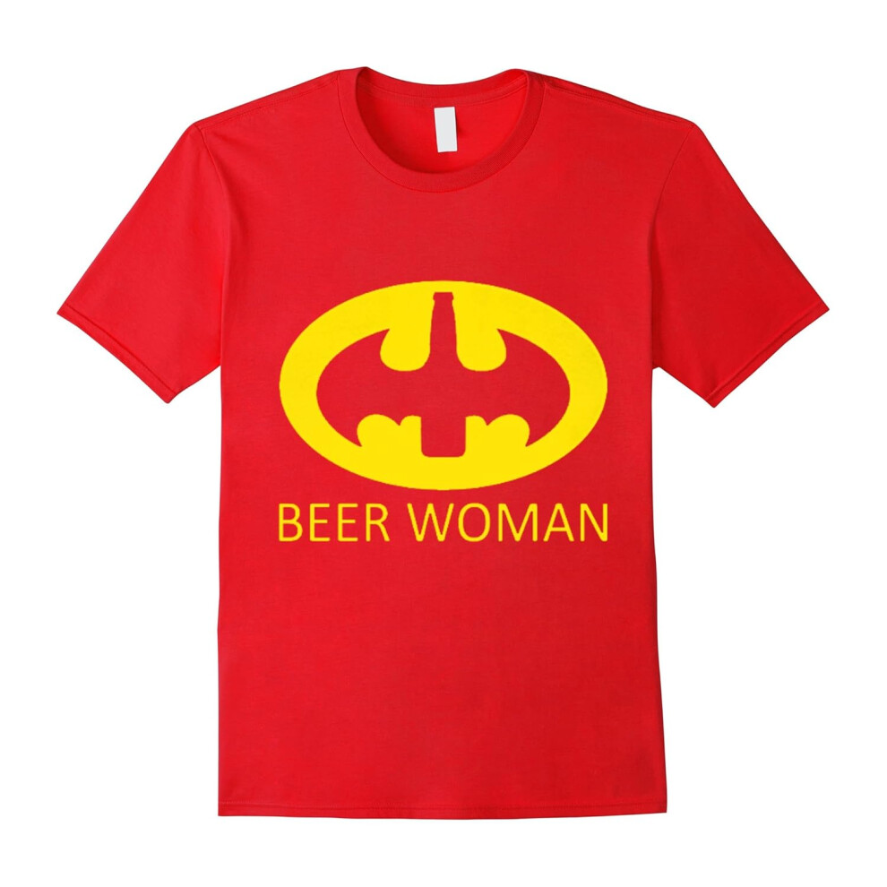 (XL) Batt-woman Love Beer T-shirt . Halloween Costume-Father's Day